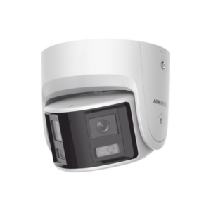 [FlexVu] [PROTECCIÓN ACTIVA] Turret IP Panorámica 4 Megapíxel | 2 Lentes 2.8 mm (180°) | Imagen a Color 24|7 (ColorVu) | PoE | WDR 130° | IP67 | ACUSENSE | Luz Estroboscópica y Alarma Audible | 30 mts Luz Blanca | Mic - HIKVISION