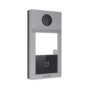 Videoportero IP 2 Megapixel | Llamada y Apertura Remota desde App Hik-Connect | PoE | Exterior IP65 + Antivandalico IK08 | 1 Departamento | Apertura con Tarjeta | Soporta 2 Puertas y hasta 6 Monitores - HIKVISION
