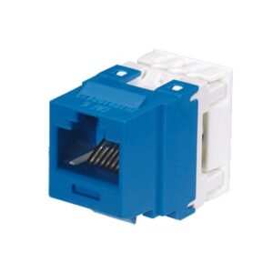 Conector Jack Estilo 110 (de Impacto), Tipo Keystone, Categoría 6, de 8 Posiciones y 8 Cables, Color Azul - PANDUIT