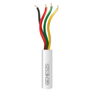 Bobina de 305 Metros (1000 Pies) | Alambre de Cobre | 4 x 22 AWG | Riser | Color Blanco | Para Aplicaciones de Alarmas de Intrusión | Sistemas de Automatización