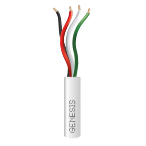 Bobina de 305 Metros (1000 Pies) | Cable de Cobre | 4 x 22 AWG | Riser | Color Blanco | Para Aplicaciones de Alarmas de Intrusión y Automatización