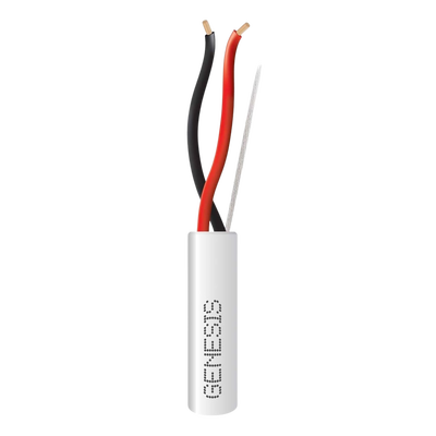 Bobina de 152 Metros (500 Pies) de Cable | 2 x 18 AWG | Riser | Color Blanco | Para Aplicaciones en Alarmas de Intrusión, Control de Acceso, Automatización, Interfonos, TV Porteros, Audio y Voceo