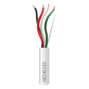 Bobina de 152 Metros (500 Pies) | Cable de Cobre | 4 x 18 AWG | Riser | Color Blanco | Para Aplicaciones de Alarmas de Intrusión|Control de Acceso| Automatización | Interfonos y Tv Porteros