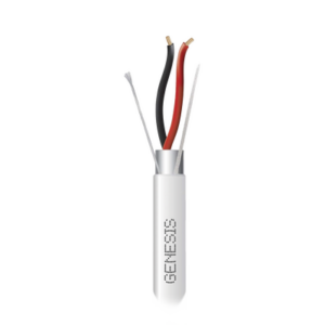 Bobina de 305 Metros (1000 Pies) de Cable 2 x 22 AWG BLINDADO | RISER | Color Blanco | Para Aplicaciones de Audio, Seguridad y Control