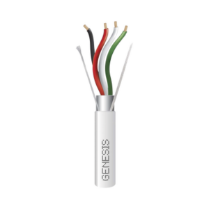 Bobina de 305 Metros (1000 Pies) de Cable 4 x 22 AWG BLINDADO | RISER | Color Blanco | Para Aplicaciones de Audio, Seguridad y Control