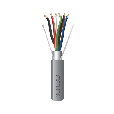 Bobina de 305 Metros (1000 Pies) de Cable | 6 x 22 AWG Blindado | Riser | Color Gris | Para Aplicaciones de Audio, Seguridad y Control