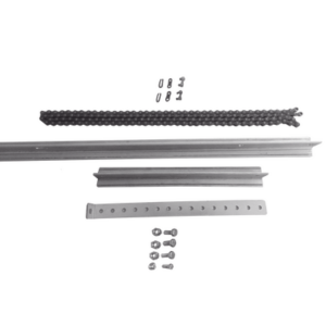 Extensión de Riel Tipo T para Portones | 1 Metro | Cadena de Alta Resistencia 2 mts | Conector Modular para Múltiples Secciones | Compatible con ACCESSRAILT3 | Bracket y Tornillería Incluidos