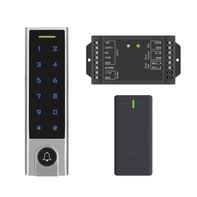 Mini Controlador de Acceso con Teclado Inalámbrico | Cuenta con Botón de Salida Inalámbrico | Soporta Tarjeta y Contraseña | Cuenta con Botón de Timbre