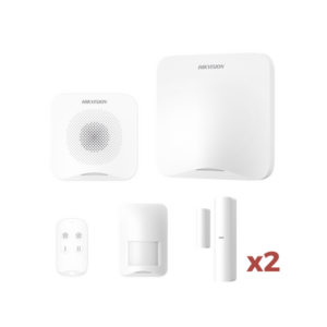 (AX HOME) KIT de Alarma AX HOME | Incluye: 1 Hub con batería de respaldo | 1 Llavero | 1 PIR | 2 Contactos Magnéticos | 1 Sirena | Wi-Fi | Compatible con Hik-Connect P2P y Hik-Partner PRO