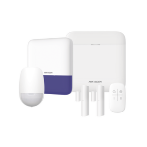 (AX PRO) KIT de Alarma AX PRO | Incluye: 1 Hub con bateria de respaldo | 1 Sensores PIR | 2 Contactos Magnéticos | 1 Control Remoto | 1 Sirena Inalambrica Exterior | WiFi | Compatible con Hik-Connect P2P