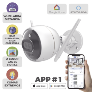 Bala IP 2 Megapíxel | Wi-Fi | Doble Lente | COLORES EN OSCURIDAD | Deteccion de Personas o Vehículos | Cruce de Línea | Intrusión a un área | Audio de dos vías | Luz Estroboscópica | Sirena | MicroSD