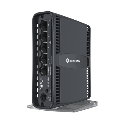 (hAP ax2) Router inalámbrico Wi-Fi 6 160mW de Potencia, 5 puertos gigabit, Port 1 PoE in|out