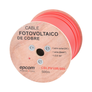 Carrete de 500 Metros | Cable Fotovoltaico Rojo | Material COBRE | 6mm² (10AWG) | 2000 Vcc