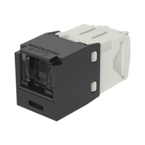 Conector Jack RJ45 Estilo TG con Ventana, Mini-Com, Categoría 6, de 8 Posiciones y 8 Cables, Color Negro