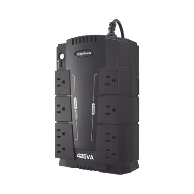 UPS de 425 VA|255 W, Topología Standby, Entrada 120 Vca NEMA 5-15P, Tipo Gabinete Compacto, Con 8 Tomas NEMA 5-15R