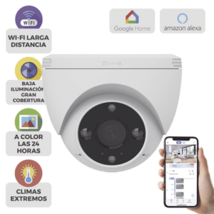 Domo IP 3 Megapíxel (2K) | Wi-Fi | Sirena y Estrobo |Audio de Dos Vías | Detección Humana y Vehiculo | Notificación Push | Audios Personalizables | Ranura Para Memoria hasta 512GB | Uso en Exterior IP67