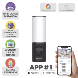 Cámara IP 4 Megapíxel | Wi-Fi | Lampara Integrada | Audio de dos vías | Imágen Nocturna a Color | Detección Humana | Audios Personalizables | Almacena en Memoria Interna | Uso Exterior con Protección