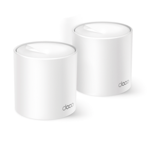 Kit 2 Routers Inalámbricos MESH Interior para Hogar | Doble Banda Wi-Fi 6 AX1500 Mbps | 2 Puerto Gigabit WAN|LAN | 2 Antenas Internas | Administración Mediante la App Deco (iOS, Android) | Protección HomeShield
