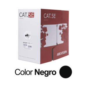 Bobina de Cable UTP 305 Metros (1000 Pies) | Cat 5E (24 AWG) | Color Negro | PE | Uso en Exterior | 100% Cobre | Aplicaciones de CCTV, Redes de Datos y Enlaces Inalámbricos