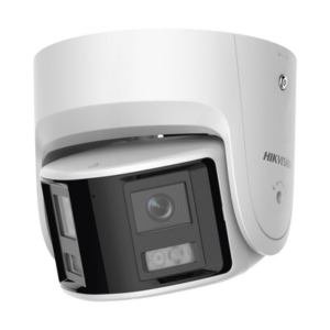 [FlexVu] [PROTECCIÓN ACTIVA] Turret IP 4 Megapixel | 2 Lentes de 2.8 mm (Imagen Panorámica 180°) | 30 mts IR | Exterior IP67 | Luz Intermitente y Alerta de Audio | Audio Bidireccional | ACUSENSE | WDR 120 dB | Micro SD