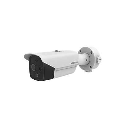 Cámara Bala IP Termográfica | Medición de Temperatura -20°C a 150°C | Alta Resolución Térmica 160 x 120 | Teleobjetivo Térmico 9.7mm | Alarma por Excepción de Temperatura | Óptica 5 MP | IP67
