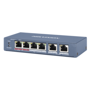 Switch PoE+ | No Administrable | 3 Puertos 10|100 Mbps 802.3 af|at (30 W) + 1 Puerto 10|100 Mbps Hi-PoE (60 W) | 2 Puertos 10|100 Mbps Uplink | Modo Extendido hasta 300 Metros | 60 W