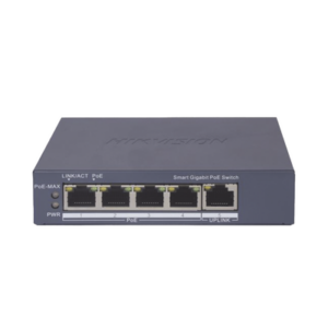 Switch Gigabit PoE+ | Administrable | 4 Puertos 1000 Mbps PoE+ | 1 Puerto 1000 Mbps Uplink | Configuración Nube Hik-PartnerPro | Modo Extendido hasta 300 Metros | 60 Watts