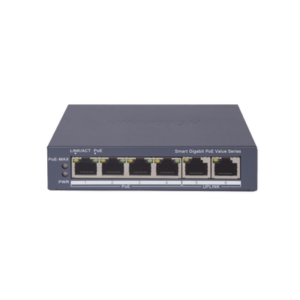 Switch Gigabit PoE+ | Administrable | 4 Puertos 1000 Mbps PoE+ | 2 Puertos 1000 Mbps Uplink | Configuración Nube Hik-PartnerPro | Modo Extendido hasta 300 Metros | 45 Watts