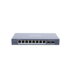 Switch Gigabit PoE+ | Administrable | 8 Puertos Gigabit PoE+ | 2 Puertos SFP | Configuración Nube Hik-Partner Pro | Modo Extendido hasta 300 Metros | 110 W