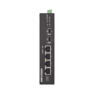 Switch Industrial No Administrable Gigabit | 3 Puertos Gigabit PoE+ (30 W) + 1 Puerto Gigabit PoE++ (60 W) | 2 Puertos SFP | 65 W Total | 48 a 57 VCD | Ideal para Proyectos | 300 Metros de Distancia