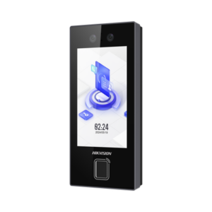 Terminal Facial Min Moe con LECTOR DE HUELLAS y Tarjetas MIFARE | 3000 Rostros | 3000 Huellas | Pantalla 4.5" | Administrable en la Nube con Hik-Connect Teams | Exterior IP65 | PoE | WiFi | HIK-IA | SIP Estandar