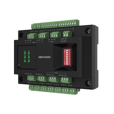 Expansor de 2 Puertas para Paneles de Control de Acceso DS-K27 Series | Comunicación RS-485 | 4 Entradas y 2 Salidas Auxiliares