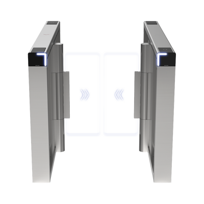 Torniquete Swing PREMIUM | Iluminación LED | 12,000,000 Ciclos MCBF | Incluye Lectores de Tarjeta y Panel de Acceso | 14 Pares de IR | Carril de 90 cms | Compatible con Reconocimiento Facial | Incluye Izquierdo y Derecho