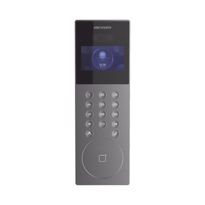 Videoportero IP Multiapartamento con Reconocimiento Facial | Llamada a App HikConnect (requiere monitor) | Protección IP65 | Apertura por Rostro, Tarjeta o App