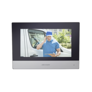 Monitor Hibrido IP WiFi Touch Screen 7" para DS-KIS303P | Vídeo en Vivo | PoE Estándar | Apertura Remota | Llamada Entre Monitores | Audio de dos vías | Policarbonato