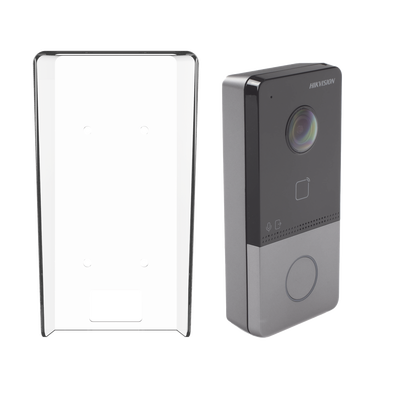 Kit Videoportero IP + Carcasa protectora 2 Megapixel | PoE Estandar | IP65 | Apertura desde Hik-connect | Soporta 1 Departamento y Hasta 6 Monitores | Soporta Tarjetas Mifare | 1 Salida Relay