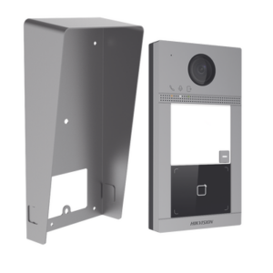 Kit Videoportero + Carcasa protectora IP 2 Megapixel | Llamada y Apertura Remota desde App Hik-Connect | PoE | Exterior IP65 + Antivandalico IK08 | 1 Departamento | Apertura con Tarjeta | Soporta 2 Puertas y hasta 6 Monitores