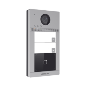 Videoportero IP 2 Megapixel | Llamada y Apertura Remota desde App Hik-Connect (requiere monitor) | PoE | Exterior IP65 + Antivandalico IK08 | 2 Departamentos | Apertura con Tarjeta | Soporta 2 Puertas y hasta 6 Monitores