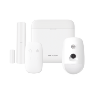 (AX PRO) KIT de Alarma AX PRO | Incluye: 1 Hub con bateria de respaldo | 1 Sensor PIR con Cámara | 1 Contacto Magnético | 1 Control Remoto | WiFi | Compatible con Hik-Connect P2P