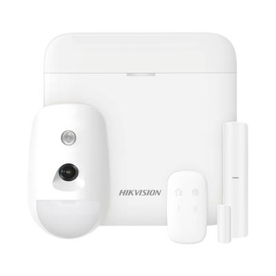 (AX PRO) KIT de Alarma AX PRO con GSM (3G|4G) | Incluye: 1 Hub | 1 Sensor PIR con Cámara | 1 Contacto Magnético | 1 Control Remoto | WiFi | Compatible con Hik-Connect P2P