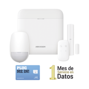 (AX PRO) KIT de Alarma AX PRO con GSM (3G|4G) | Incluye: 1 Hub con bateria de respaldo | 1 Sensor PIR | 1 Contacto Magnético | 1 Control Remoto |1 MICROSIM30M2M incluye 1 mes de servicio| Wi-Fi | Compatible con Hik-Connect P2P