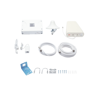 Kit Amplificador de Señal Celular 2G, 3G, 4G y 5G | Mejora llamadas convencionales y VoLTE | Amplifica señal de TELCEL, AT&T, MOVISTAR, BAIT,DiRi y más | Cubre hasta 300 m² con una antena y hasta 900 m² con 3 antenas.