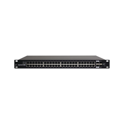 Switch EdgeMAX Administrable de 48 Puertos Gigabit con PoE+|PoE Pasivo 24V + 2 Puertos SFP + 2 Puertos SFP+, 500 W