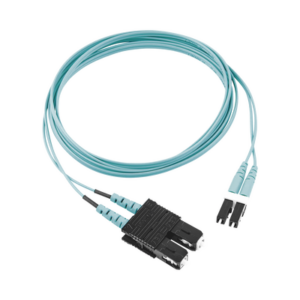 Jumper de Fibra Optica Multimodo 50|125 OM3, LC-SC Duplex, OFNR (Riser), Color Aqua, 2 Metros (6.56 Pies)