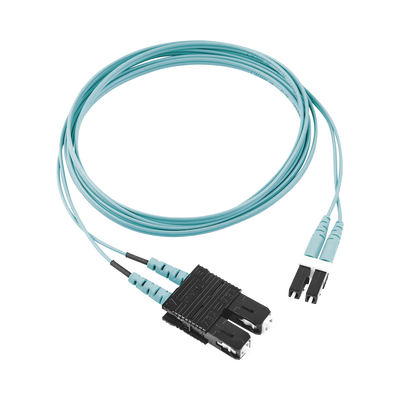 Jumper de Fibra Optica Multimodo 50|125 OM3, LC-SC Duplex, OFNR (Riser), Color Aqua, 30 Metros (98.43 Pies)