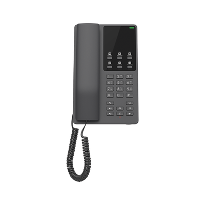 Teléfono IP Hotelero Wi-Fi, 2 líneas SIP con 2 cuentas, codec Opus, IPV4|IPV6, color negro, con gestión en la nube GDMS