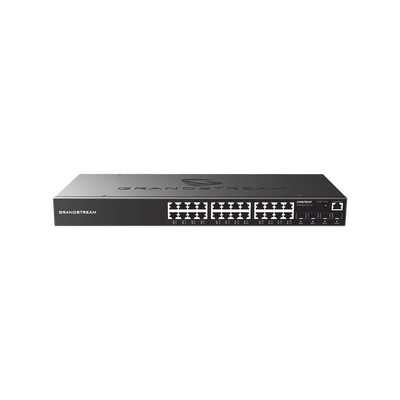 Switch PoE+ Administrable | 24 Puertos 10|100|1000 Mbps + 4 SFP | 360W PoE Total | Switching 56 Gbps | Cloud GWN Sin Costo | Montable en Rack