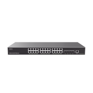 Switch Capa 3 Administrable | 24 puertos 10|100|1000 Mbps + 4 Puertos SFP+ de 10 Gigabits | Compatible con GWN Cloud.