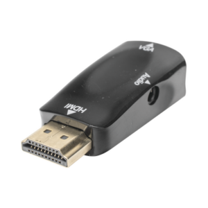 Adaptador (Convertidor) HDMI a VGA | HDMI Macho a VGA Hembra | Resolución 1920x1080 @ 60Hz | Adaptador de Audio de 3.5 mm | Chapado en Níquel