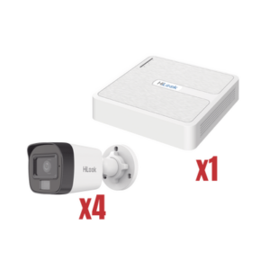 Kit IP 4Megapixel | NVR de 4 Canales con 4 Puertos PoE | 4 Cámaras IP Dual light con microfono